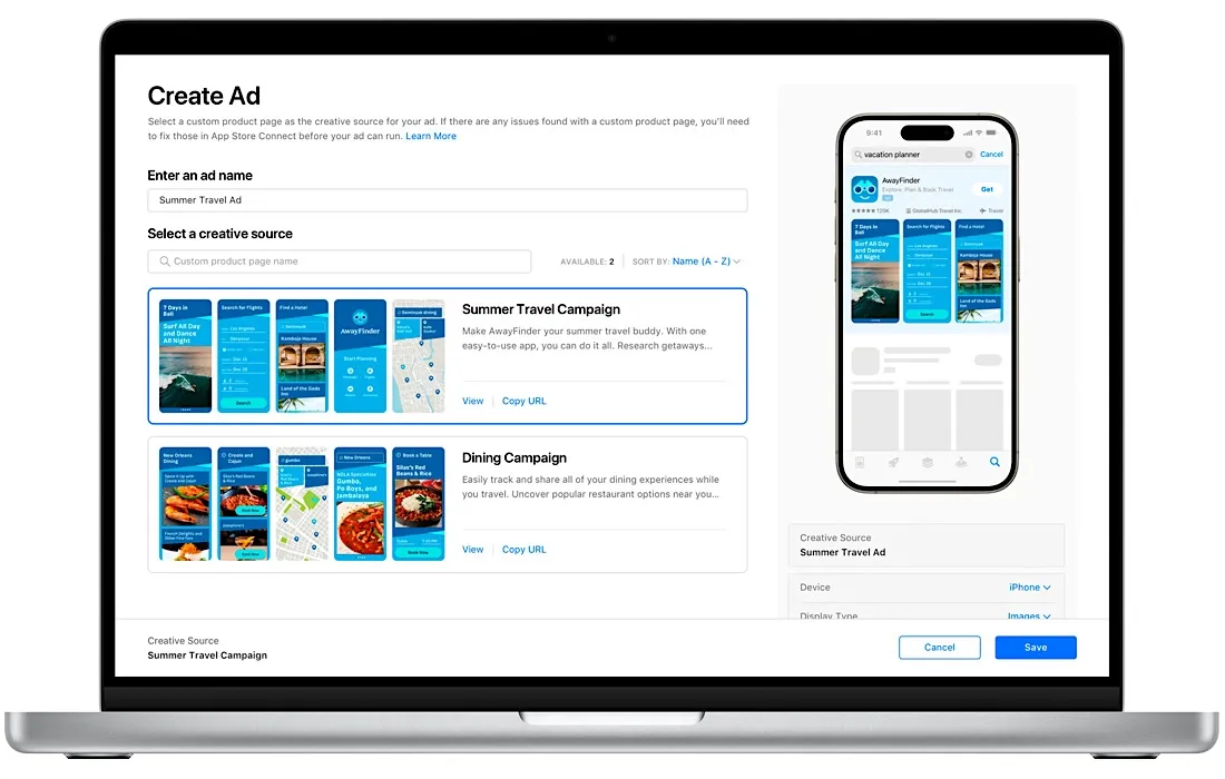 Apple Search Ads Dashboard